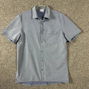 Lululemon Men's Size Medium Light Blue Commission Short Sleeve Button Up Shirt